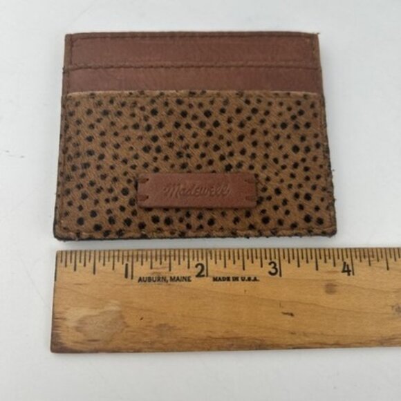 Madewell The Leather Card Case Spotted Leopard Calf Hair NWT - Picture 8 of 9